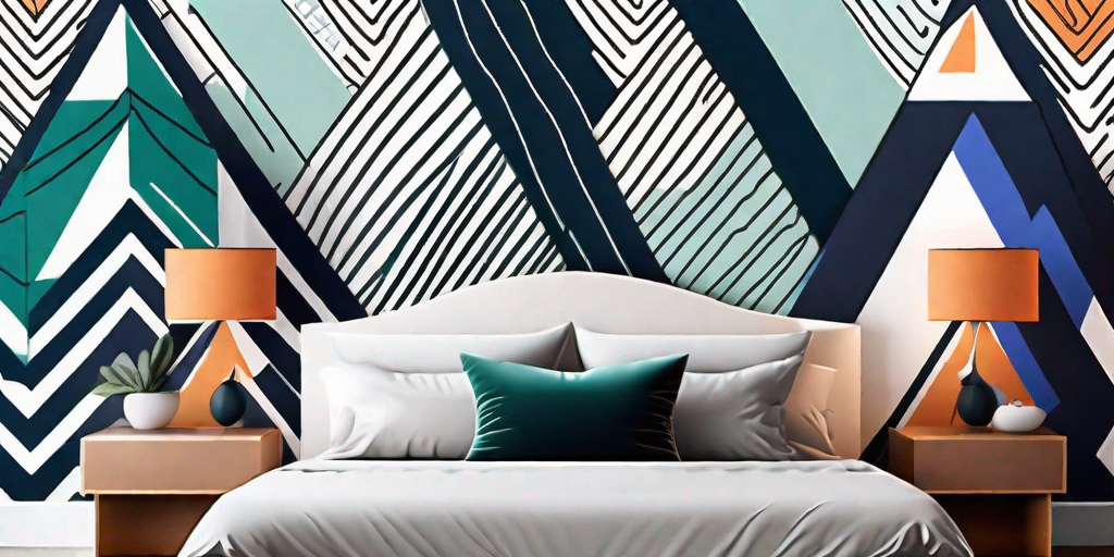 A bedroom with a vibrant