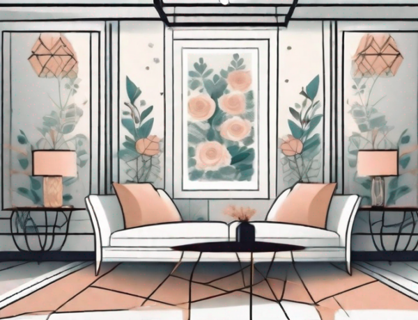 A beautifully decorated room featuring walls adorned with various styles of wallpaper