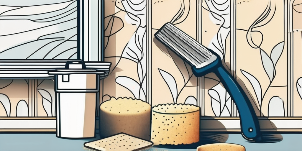 Various tools like a scraper