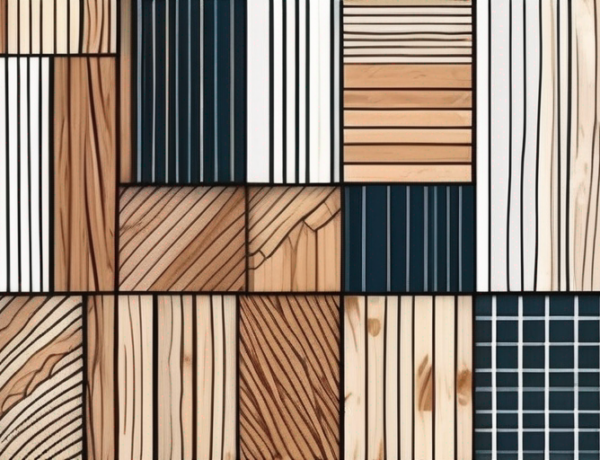 Various types of wallpaper with wood imitation patterns