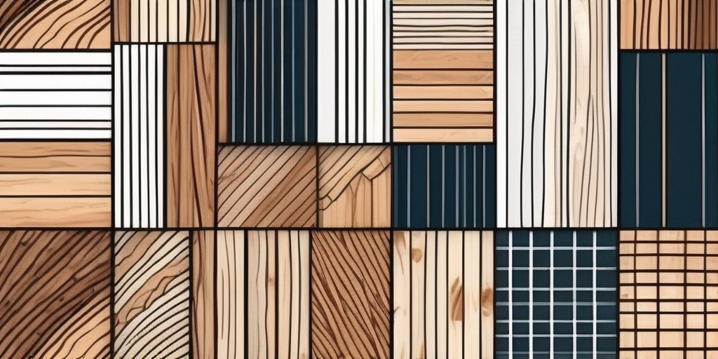 Various types of wallpaper with wood imitation patterns