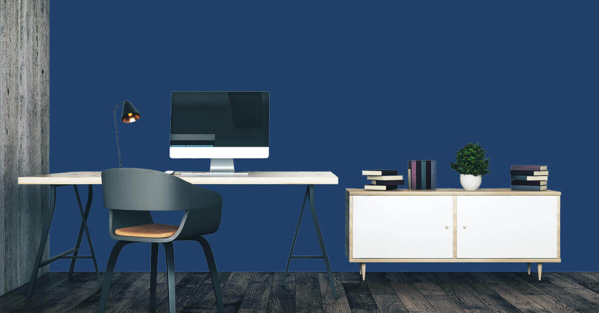 Papel pintado fotográfico azul sólido