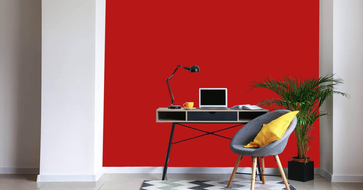 Papel pintado fotográfico rojo sólido