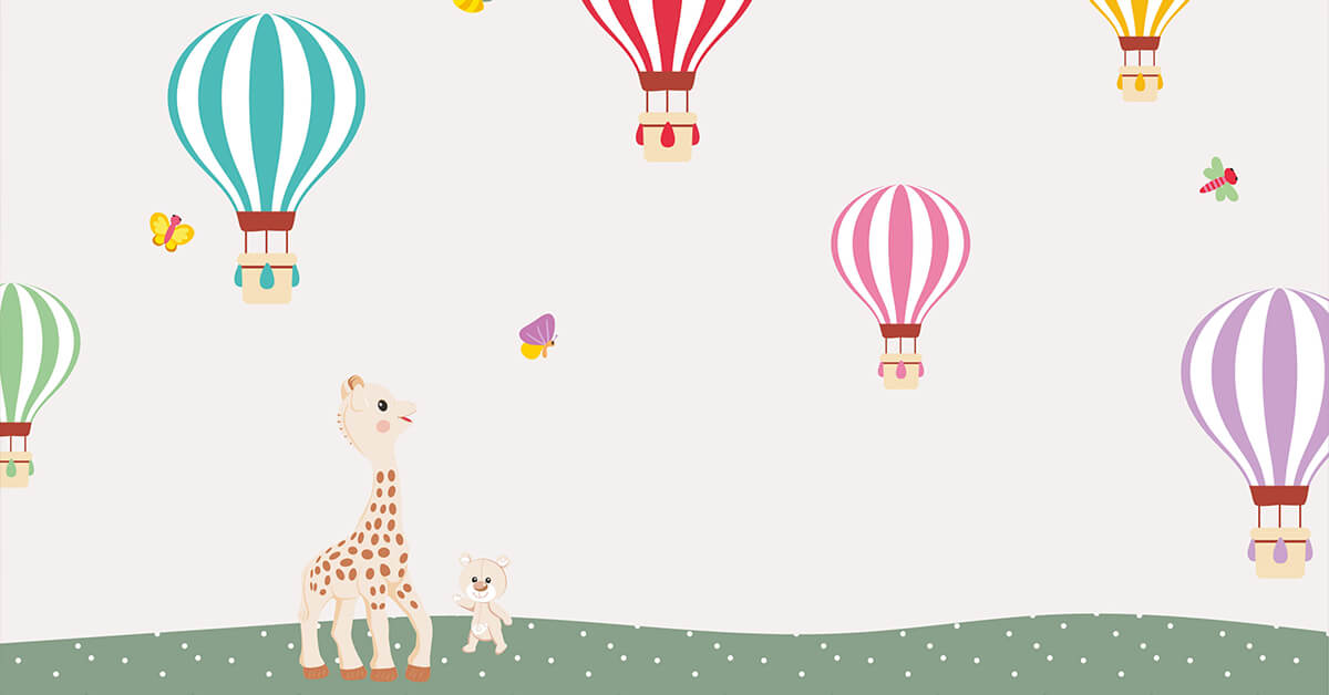 Papel pintado fotográfico de Sophie la girafe®.