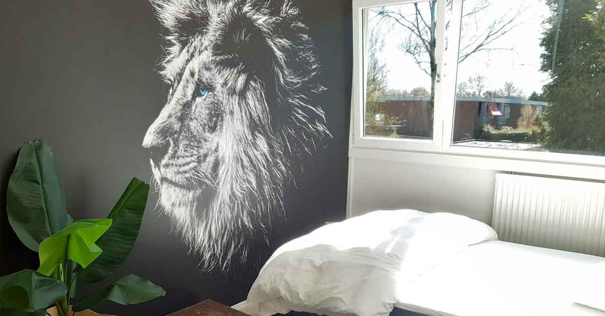 Papel pintado con animales del safari