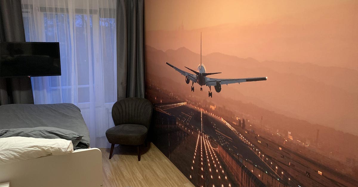 Papel pintado con aviones