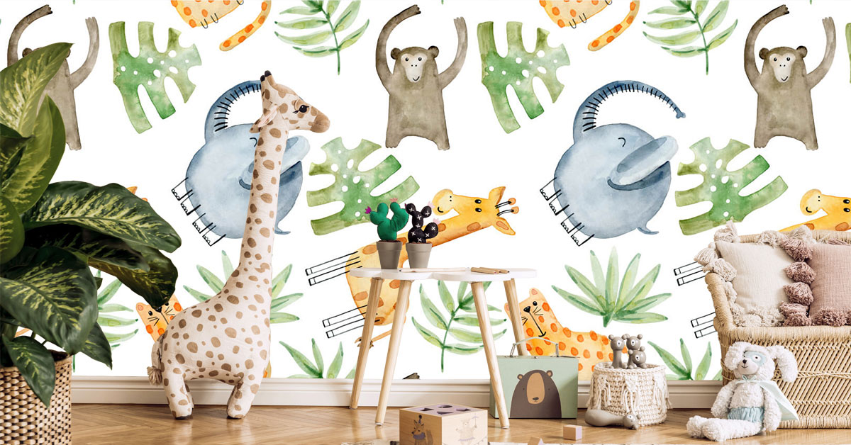 Papel pintado con motivos para bebés
