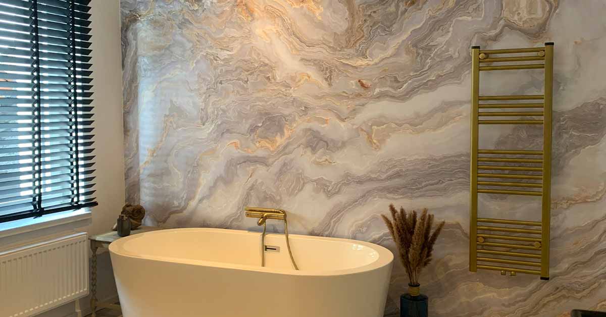 Papel pintado fotográfico para el cuarto de baño