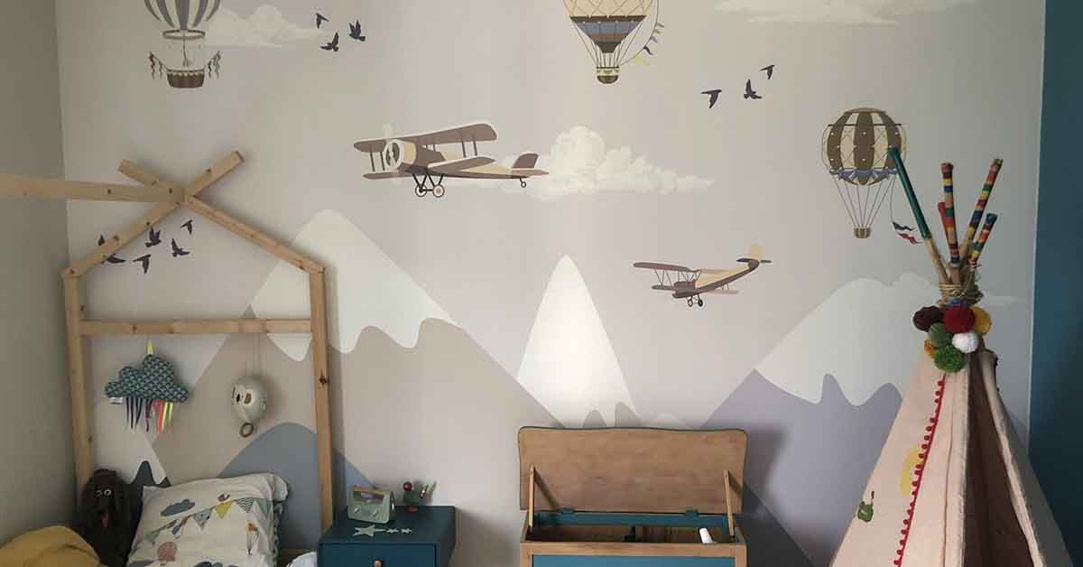 Papel pintado infantil - montañas