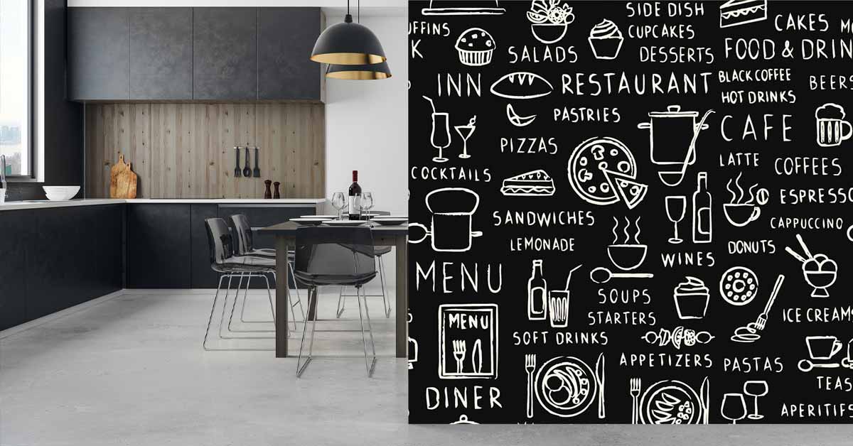 Papel pintado de comer y beber