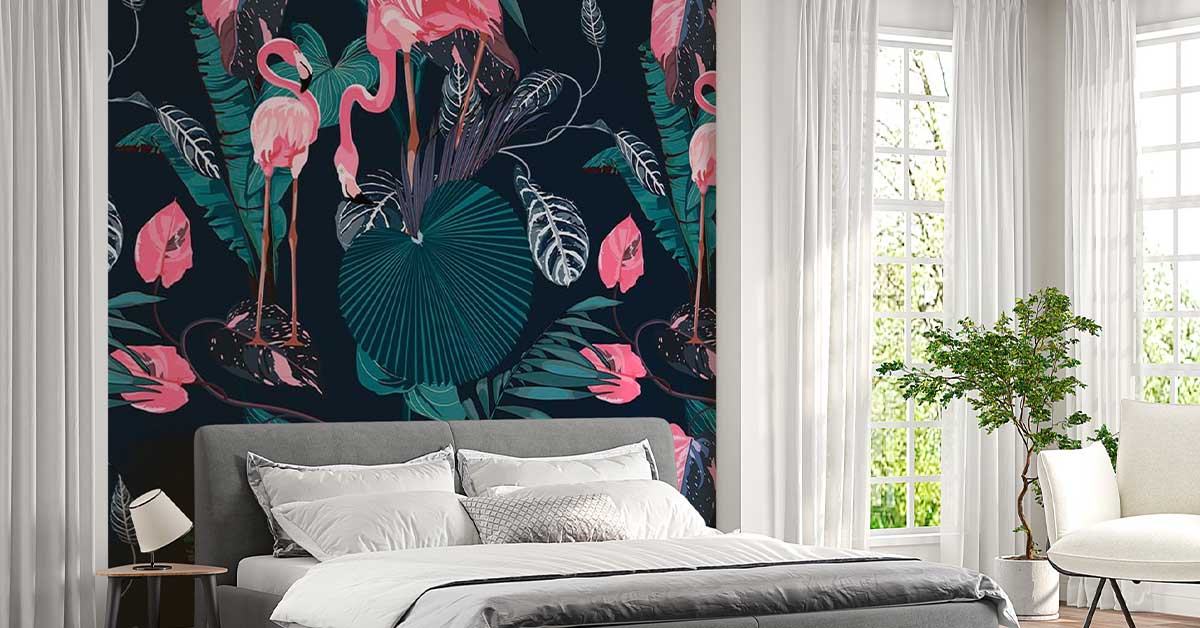 Papel pintado flamencos