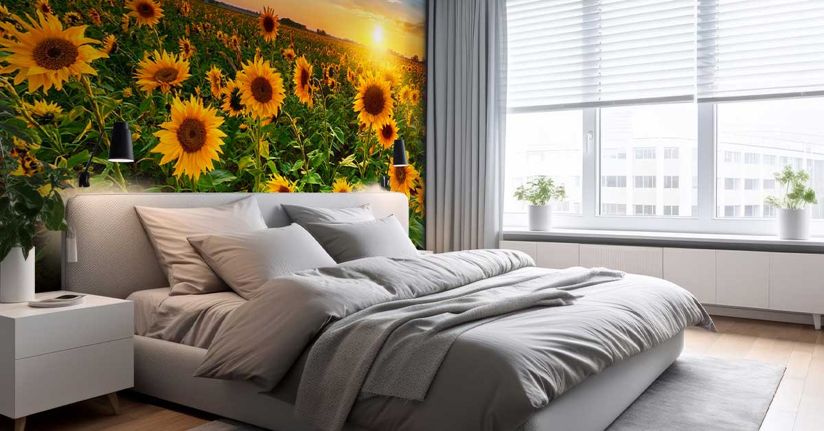 Papel pintado con girasoles