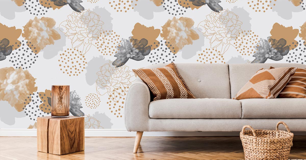 Papel pintado con motivos grises