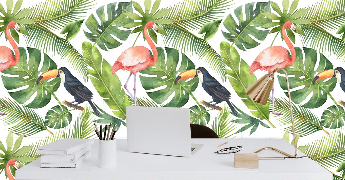 Papel pintado con motivos de la selva