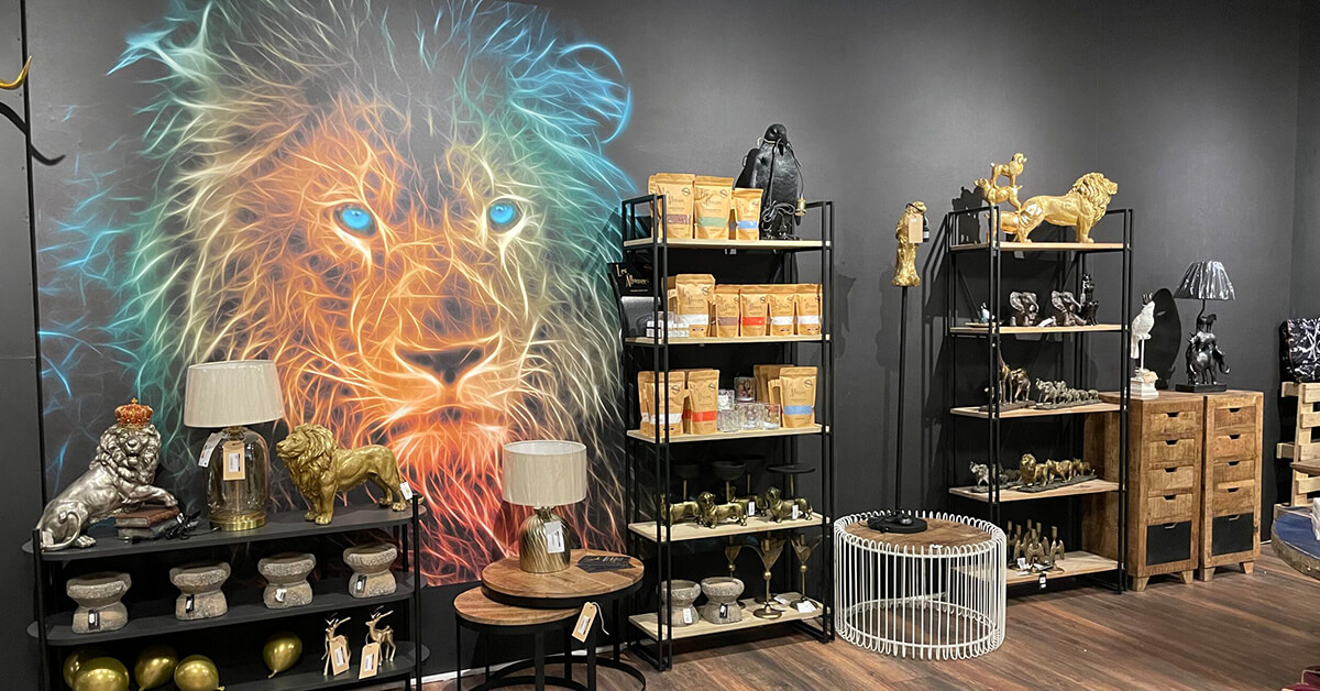 Papel pintado con leones