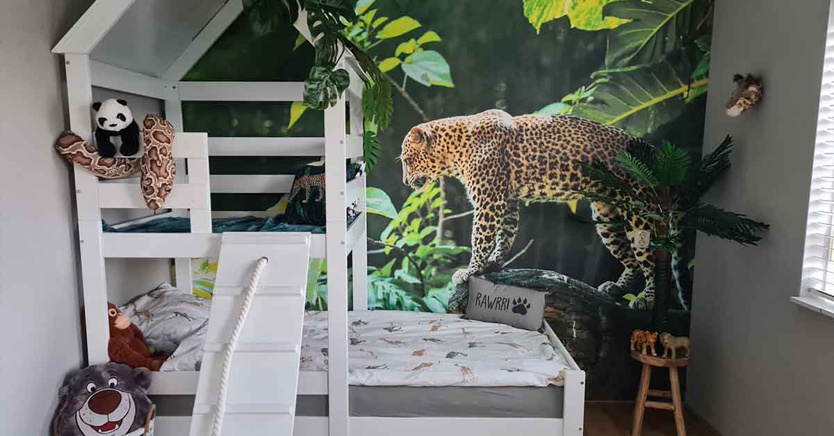 Papel pintado con leopardos