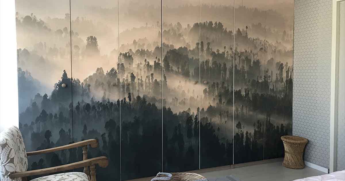 Papel pintado fotográfico con montañas