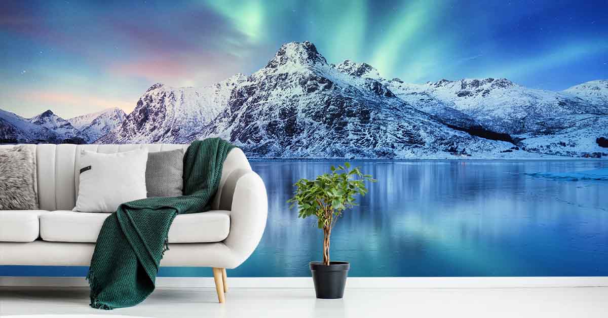 Papel pintado con la aurora boreal