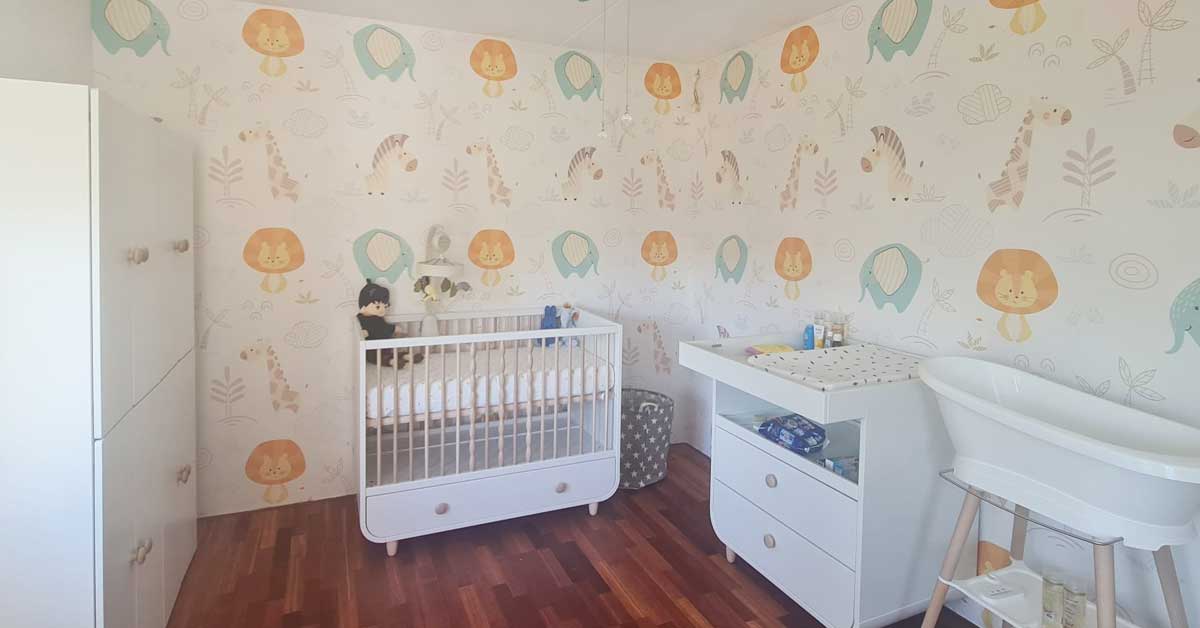 Papel pintado con motivos para bebés