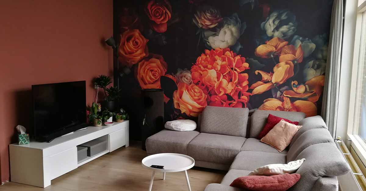 Papel pintado con rosas