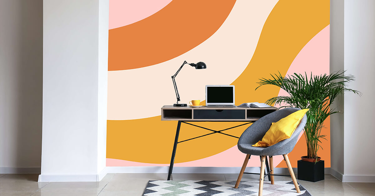 Papel pintado estilo años sesenta