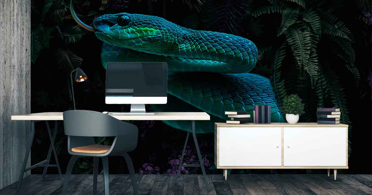 Empapelado con estampado de serpiente