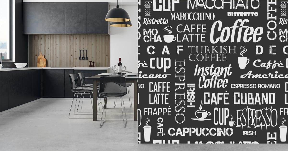 Papel pintado con textos y letras