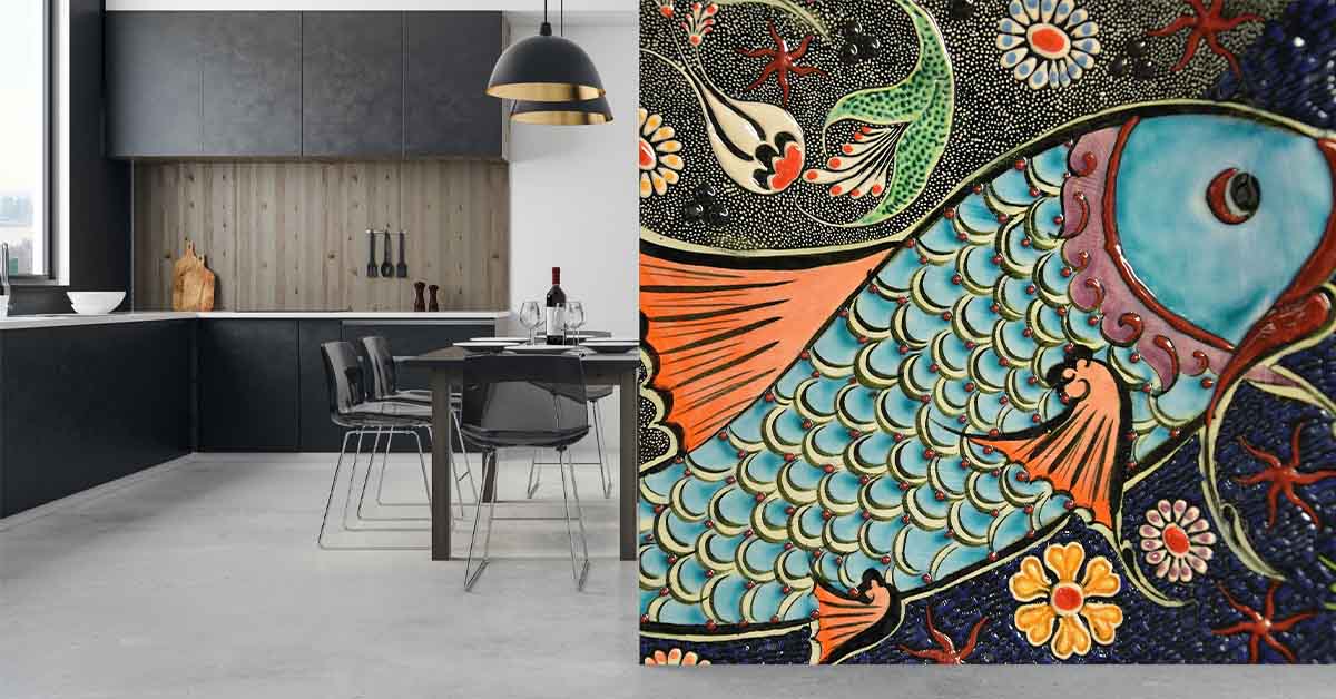 Papel pintado con peces