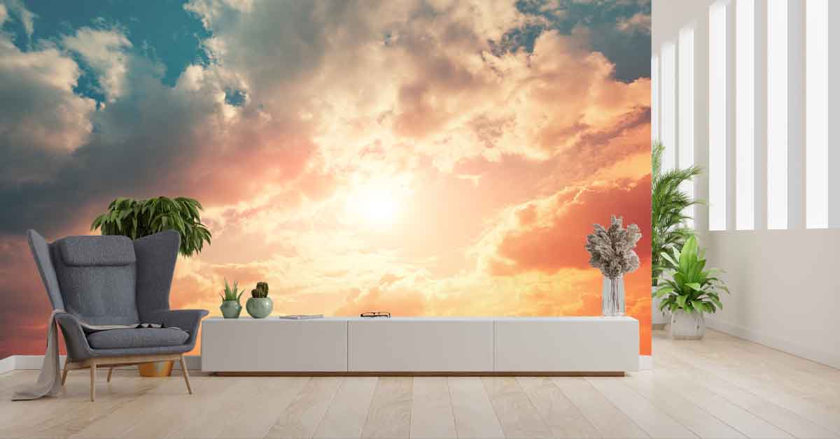 Papel pintado con nubes
