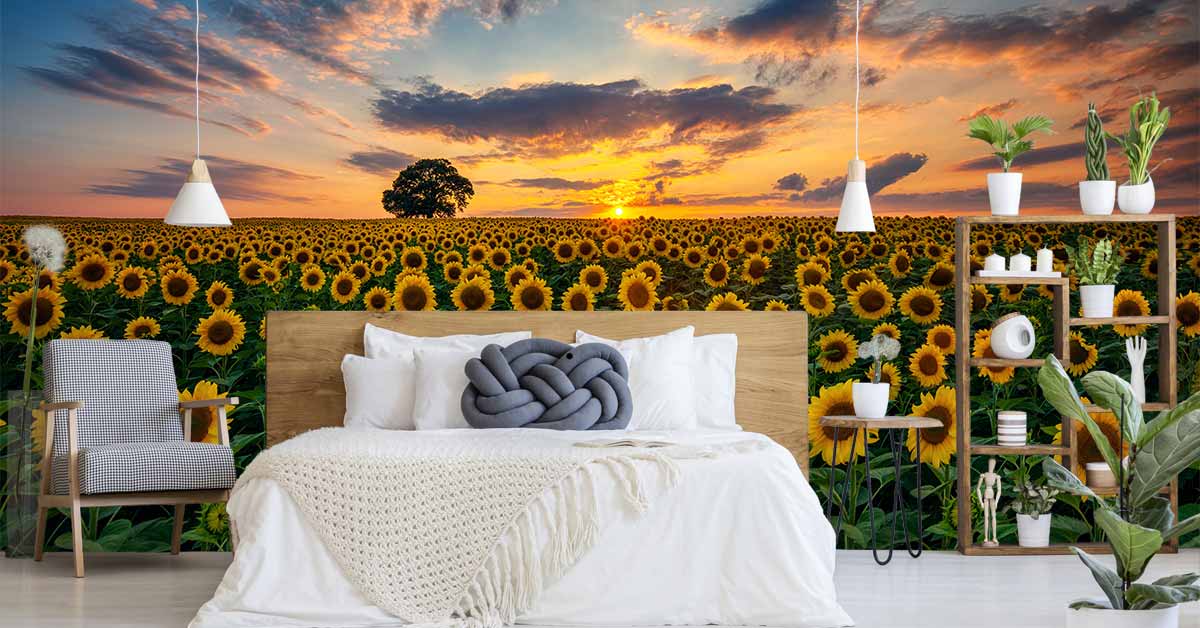 Papel pintado con girasoles
