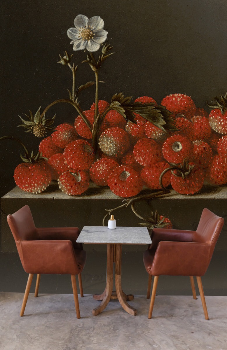 Rijksmuseum - Papel pintado con Naturaleza muerta con fresas silvestres - Cocina 3