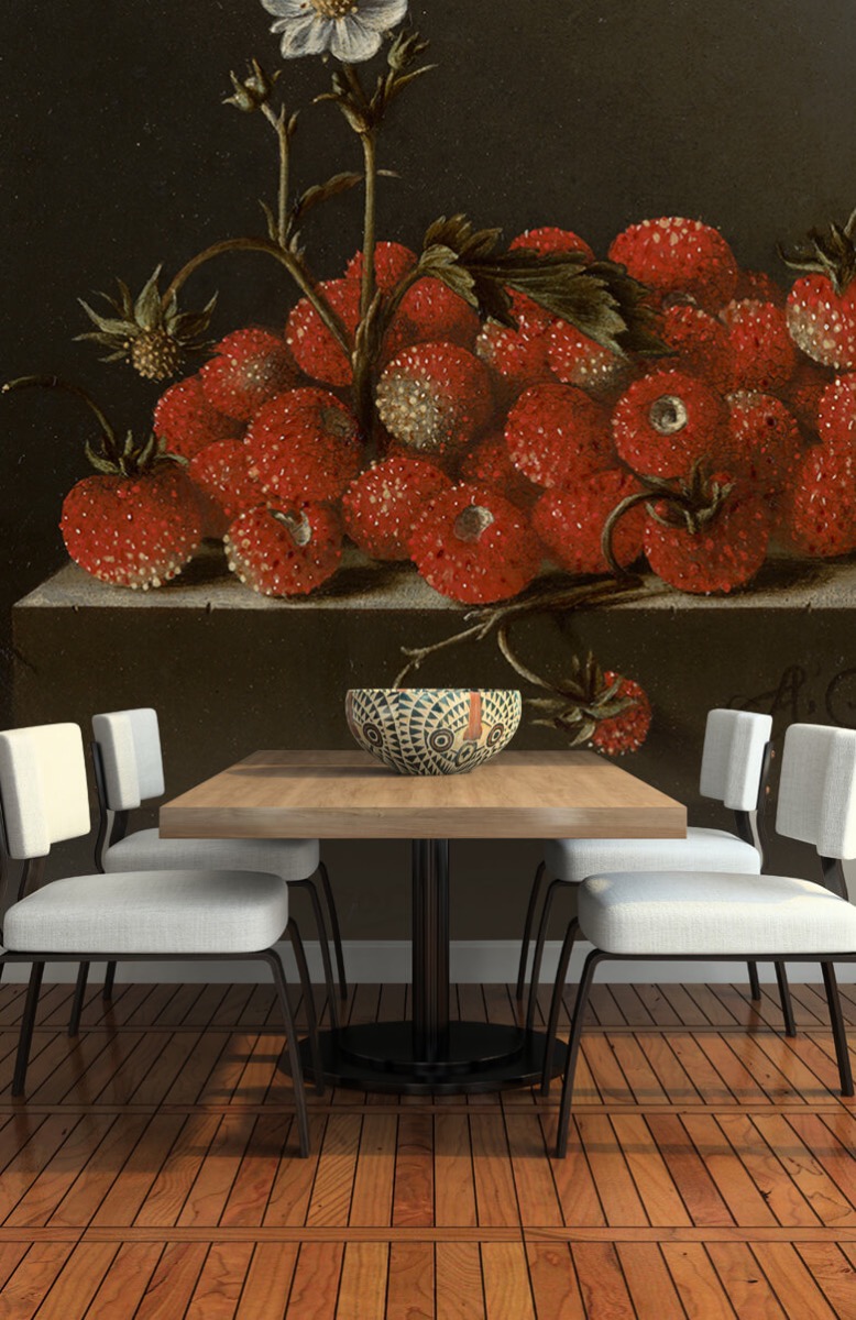 Rijksmuseum - Papel pintado con Naturaleza muerta con fresas silvestres - Cocina 5