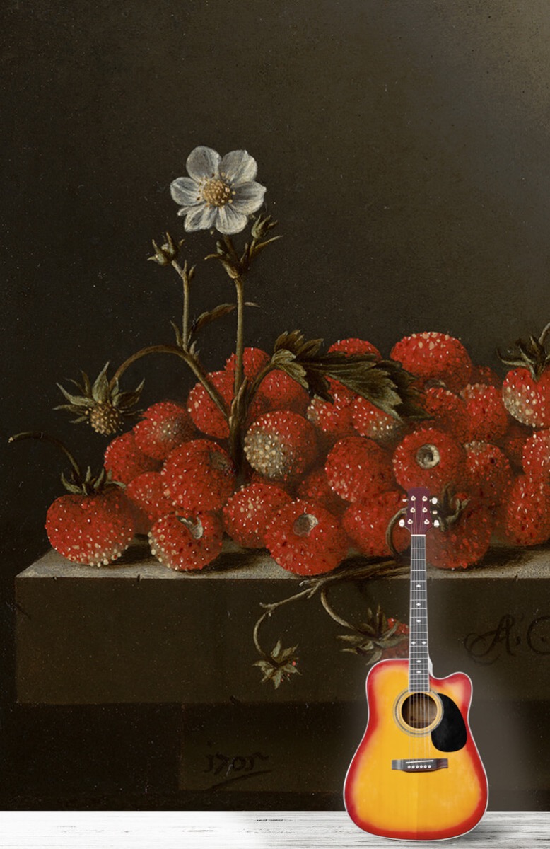 Rijksmuseum - Papel pintado con Naturaleza muerta con fresas silvestres - Cocina 11