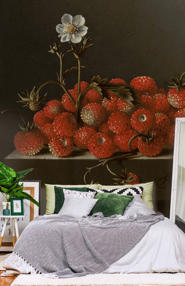 Rijksmuseum - Papel pintado con Naturaleza muerta con fresas silvestres - Cocina 13