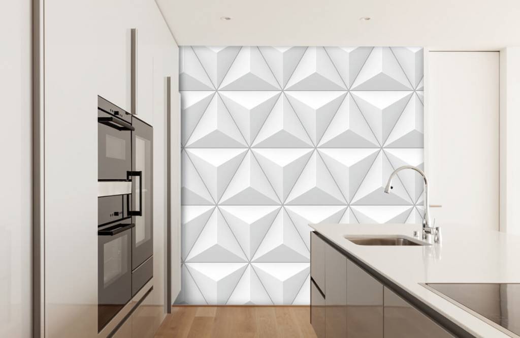 Otra textura - Papel pintado con Triángulos en 3D - Sala de reuniones 3