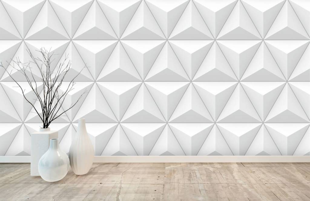Otra textura - Papel pintado con Triángulos en 3D - Sala de reuniones 8