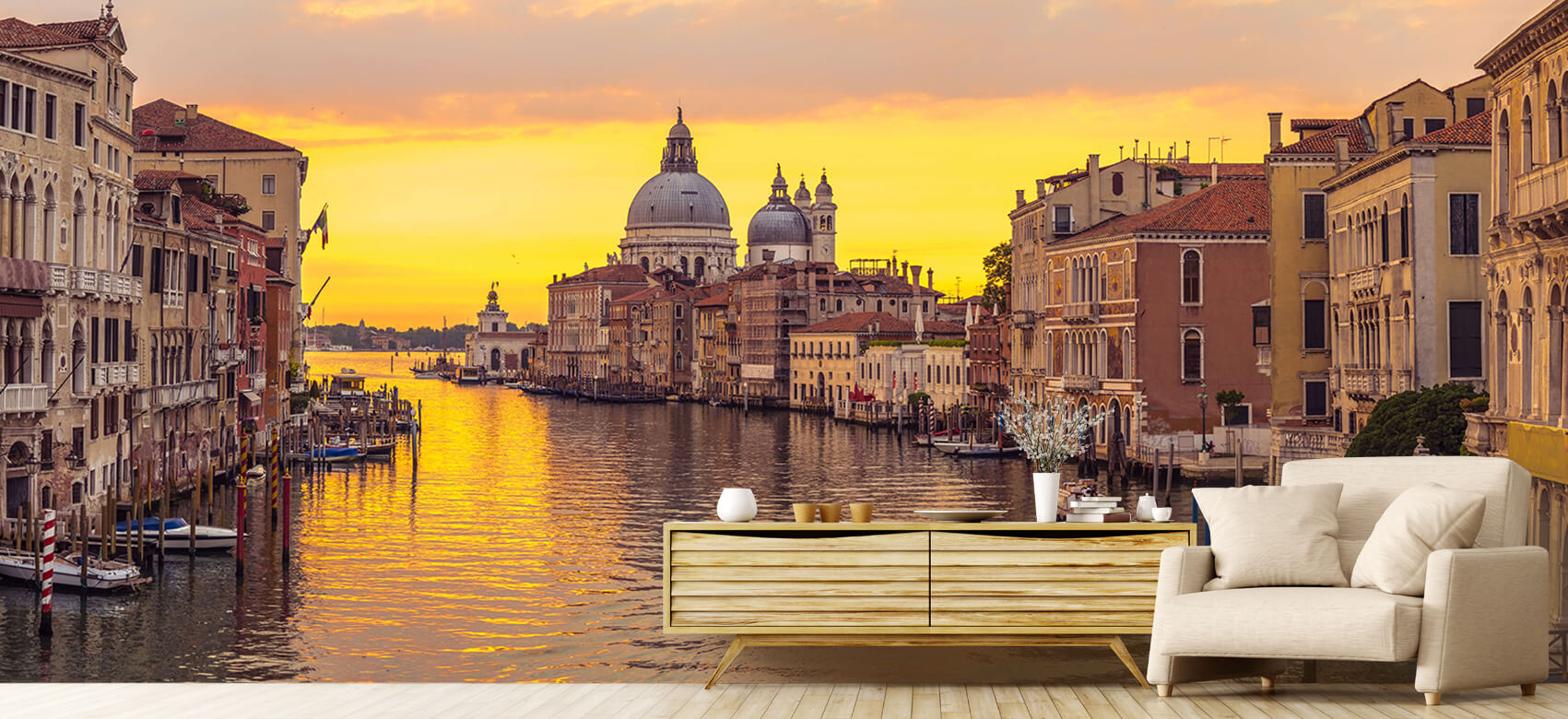 Ciudades - Papel pintado con Canal en Venecia - Salón 1