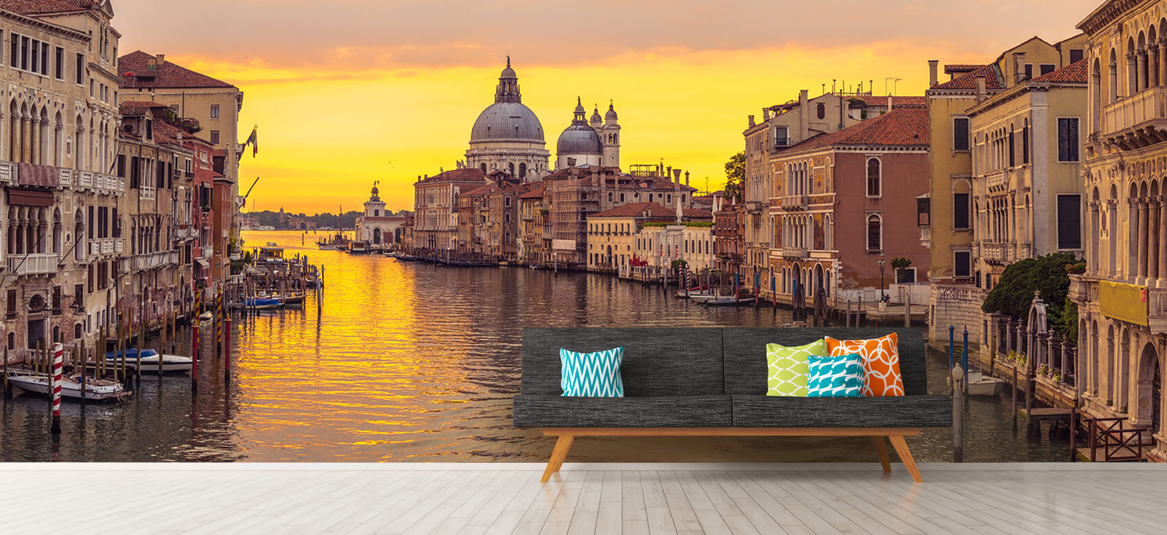 Ciudades - Papel pintado con Canal en Venecia - Salón 12