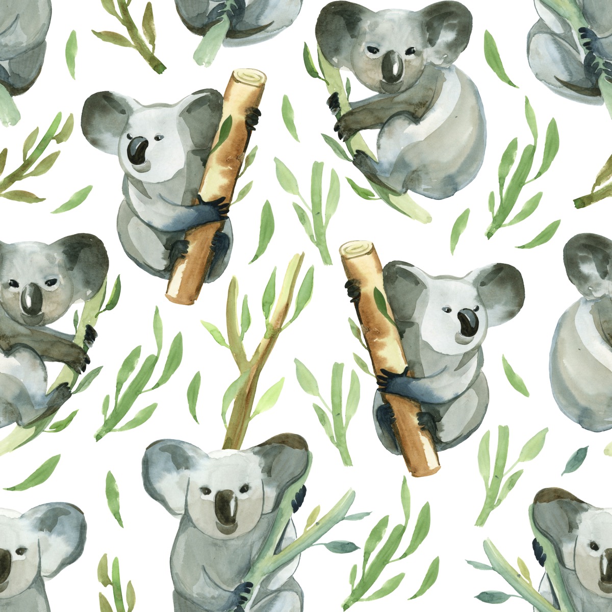 Selva - Papel pintado con Koalas en bambú - Habitación del bebé 7