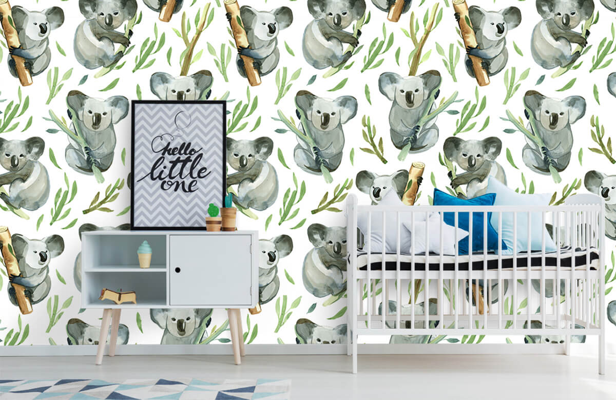 Selva - Papel pintado con Koalas en bambú - Habitación del bebé 6