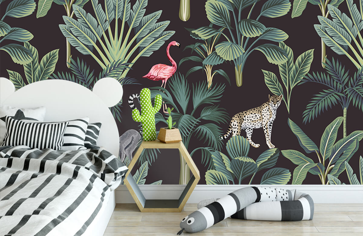 Animales - Papel pintado con Animales salvajes tropicales - Habitación de adolescentes 2