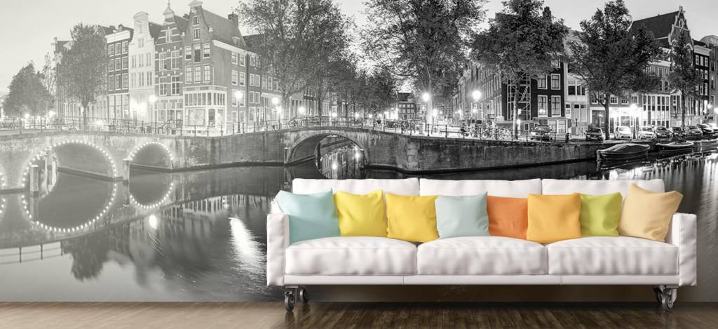 Ciudades - Papel pintado con Ámsterdam de noche - Salón 8