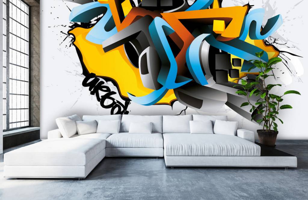 Graffiti - Papel pintado con Grafiti 3D - Habitación de niño 5