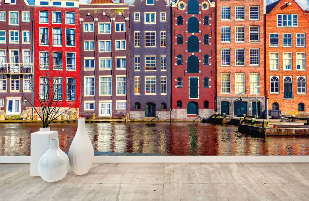 Ciudades - Papel pintado con Casas de Ámsterdam - Habitación 1