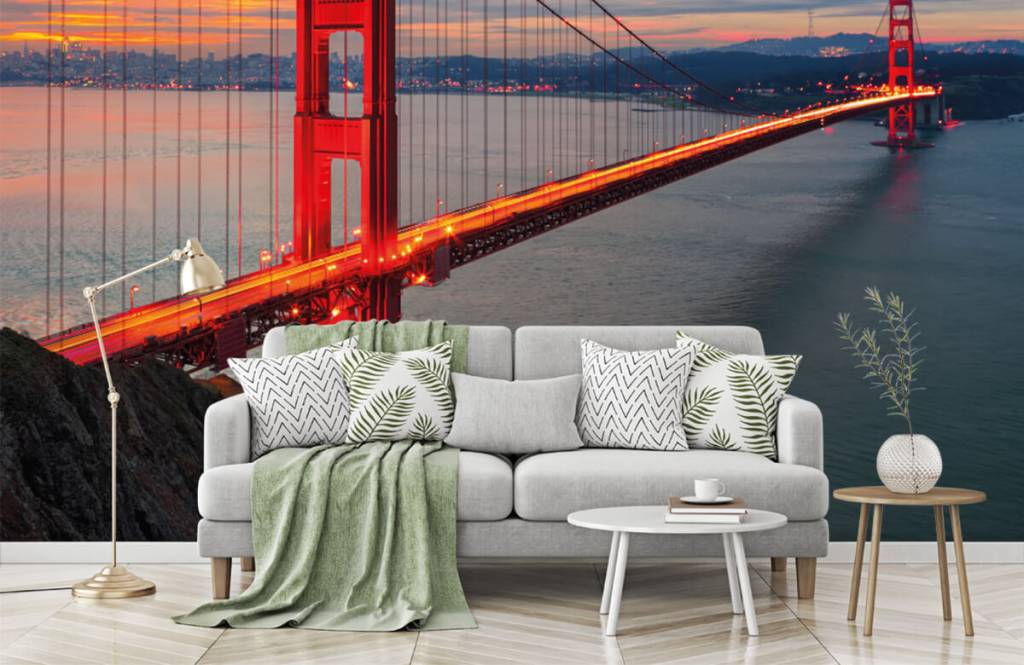 Ciudades - Papel pintado con Puente Golden Gate - Habitación 1