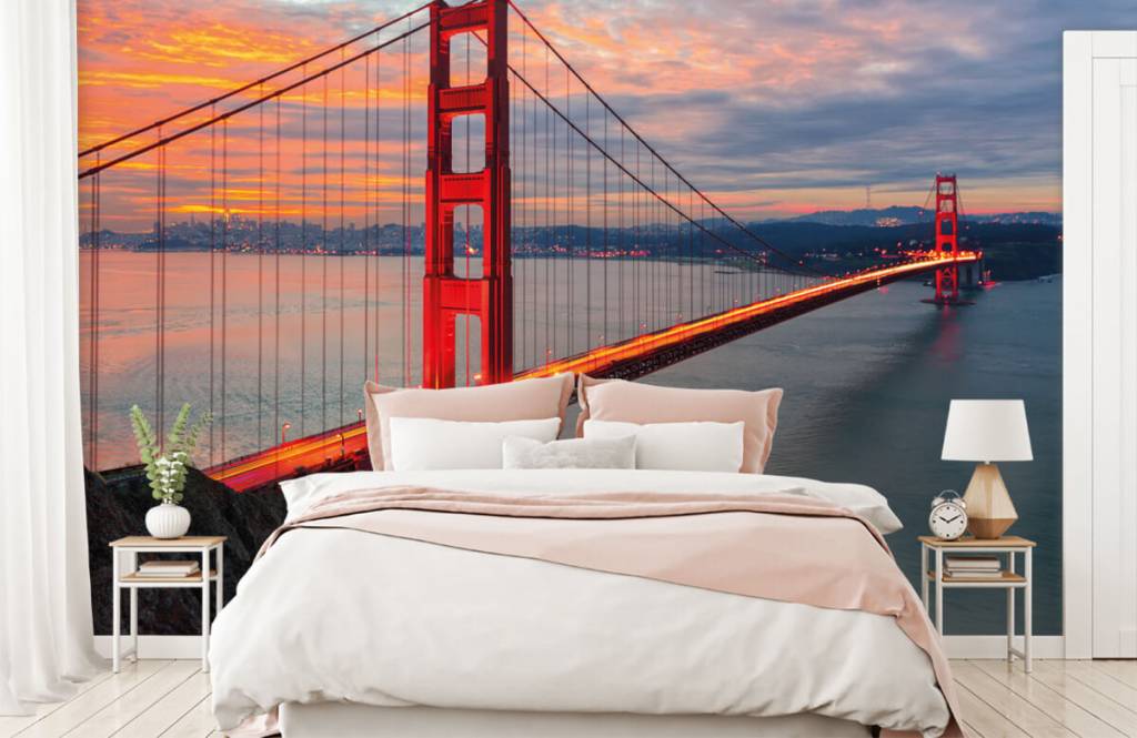 Ciudades - Papel pintado con Puente Golden Gate - Habitación 2