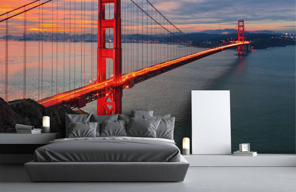 Ciudades - Papel pintado con Puente Golden Gate - Habitación 3