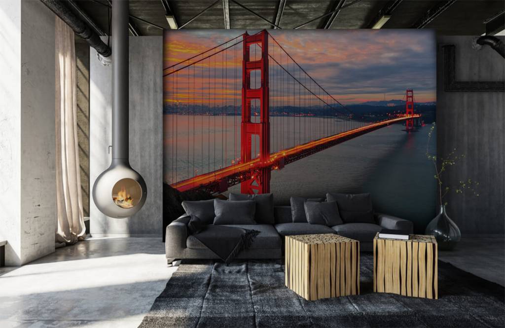 Ciudades - Papel pintado con Puente Golden Gate - Habitación 7