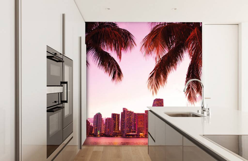 Ciudades - Papel pintado con Horizonte de Miami - Habitación 3