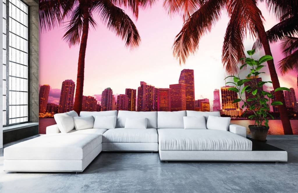 Ciudades - Papel pintado con Horizonte de Miami - Habitación 5